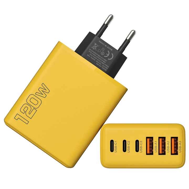 CTX Factory Compact 120W Fast Charging USB Charger Adapter Multiport Type C Charger Block International Wall Plug for Cell