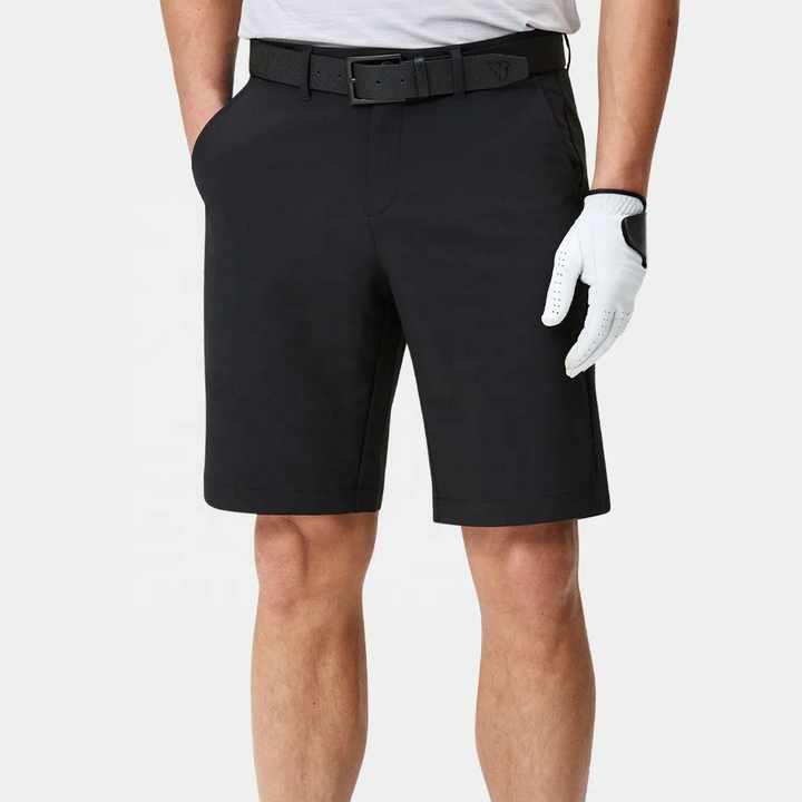 Wholesale Polyester Chino Lightweight Athletic Sports Soft 4 Way Stretch Elastic Waistband Slim-Fit Golf Shorts for Men