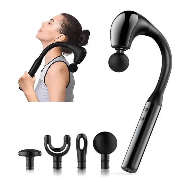 New Arrival 2025 Deep Tissue Body Massager Powerful Fascia Gun Massage Hammer U-Shaped Massage Gun With Extended Handle